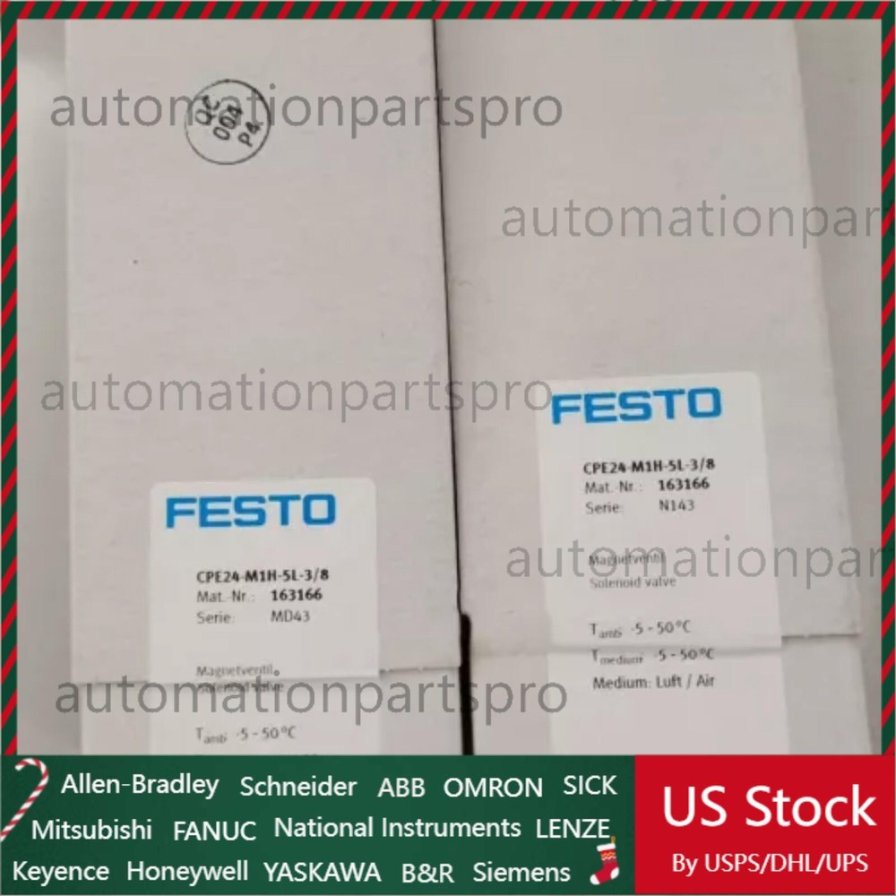 New CPE24-M1H-5L-3/8 Festo 163166 Solenoid valve Fast Shipping