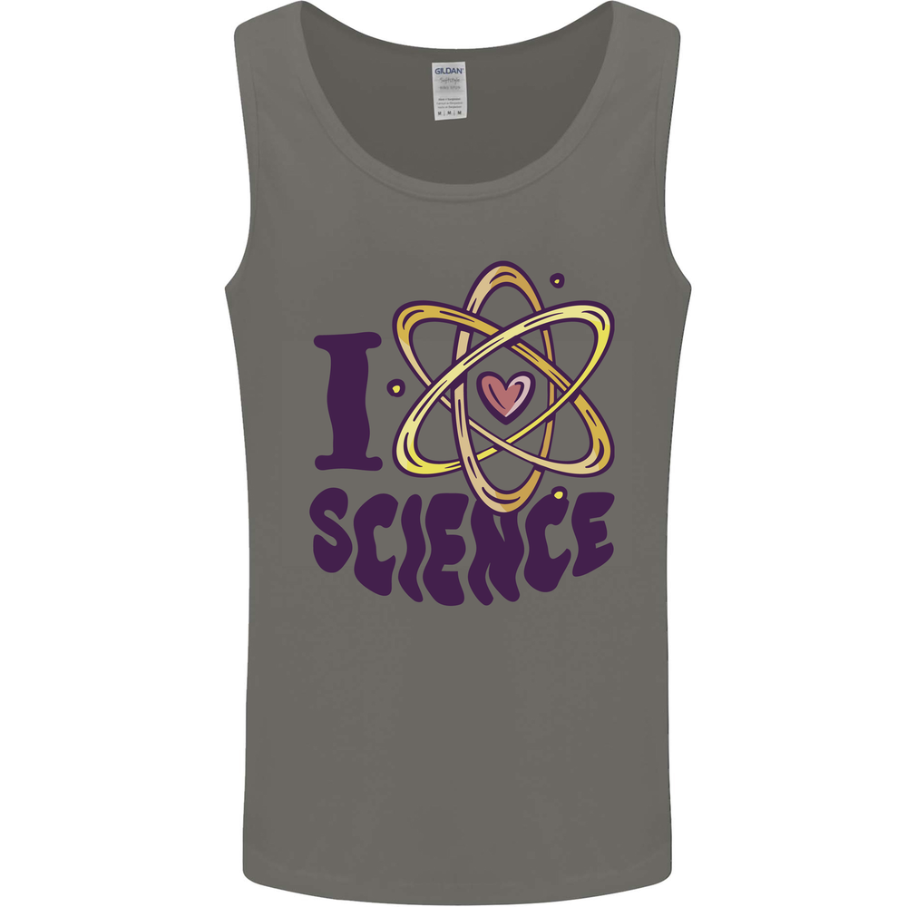 I Love Science Physics Chemistry Biology Geek Mens Vest Tank Top