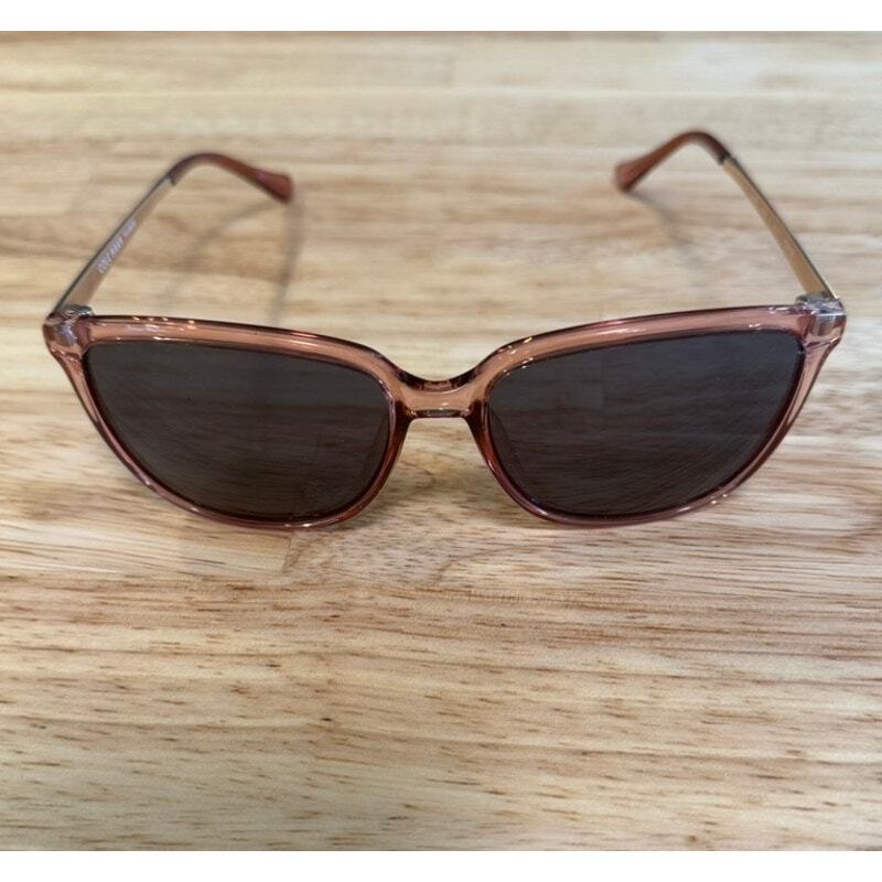 Cole Haan Round Polarized Transparent Pink Gold Sunglasses