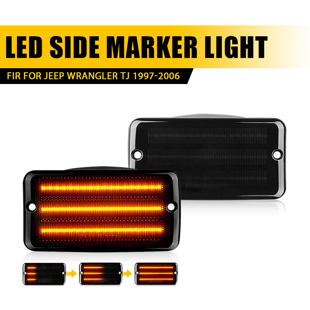 Amber LED Side Marker Lights for Jeep Wrangler TJ 1997-2006  
