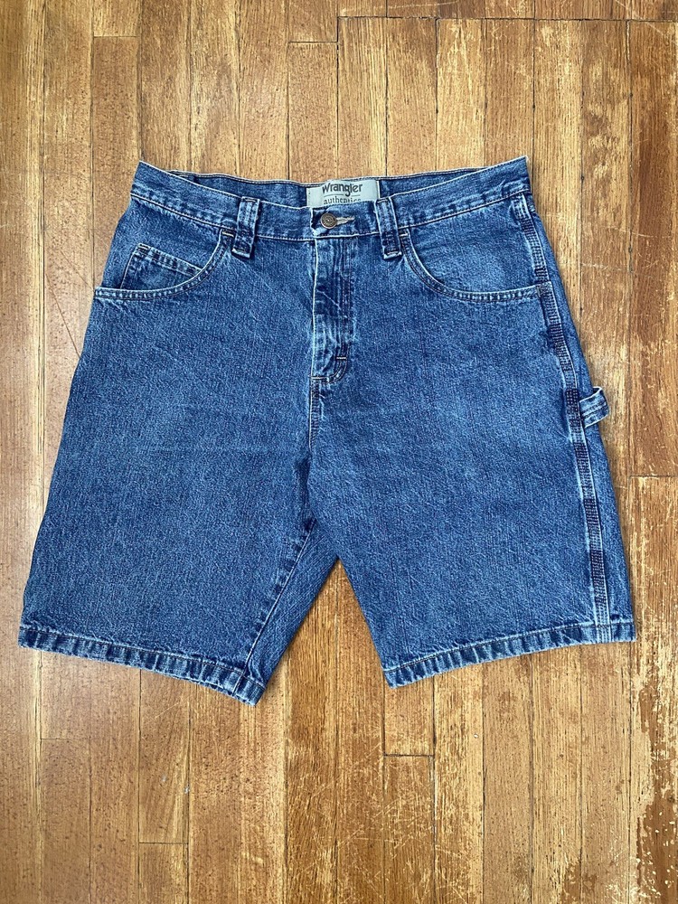 Wrangler Authentic Denim Jean Carpenter Utility Short Size 32” Jorts Dark Wash