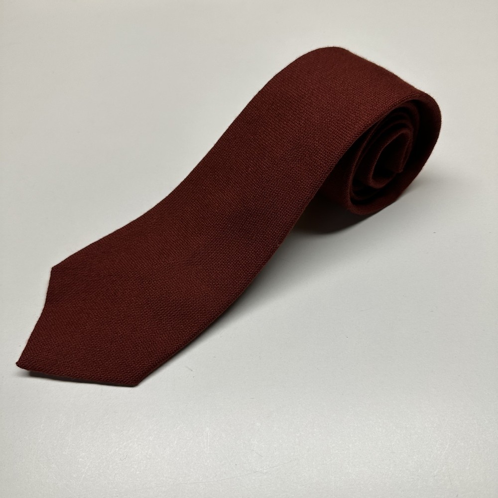 Brooks Brothers Tie Silk Red Solid 3.25 x 56 Vintage Wool Scotland