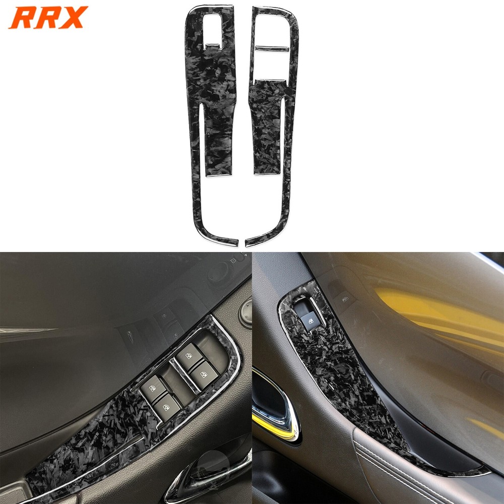 Forged Carbon Fiber Window Lift Switch Panel Cover For Chevrolet Camaro 2010-11