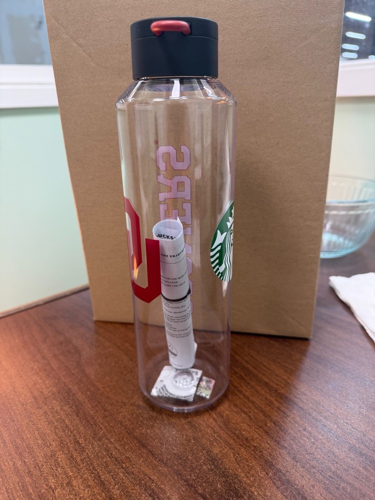 Starbucks Oklahoma Sooners 24oz NCAA Football Water Bottle New