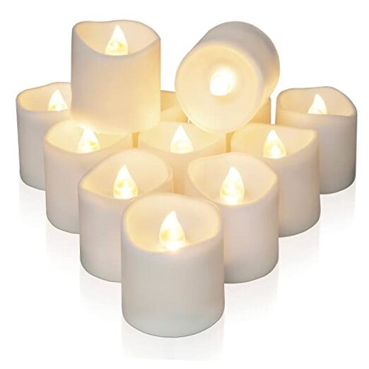 12-Pack Long-Lasting Battery Operated Flameless LED Votive Tea Light Candles