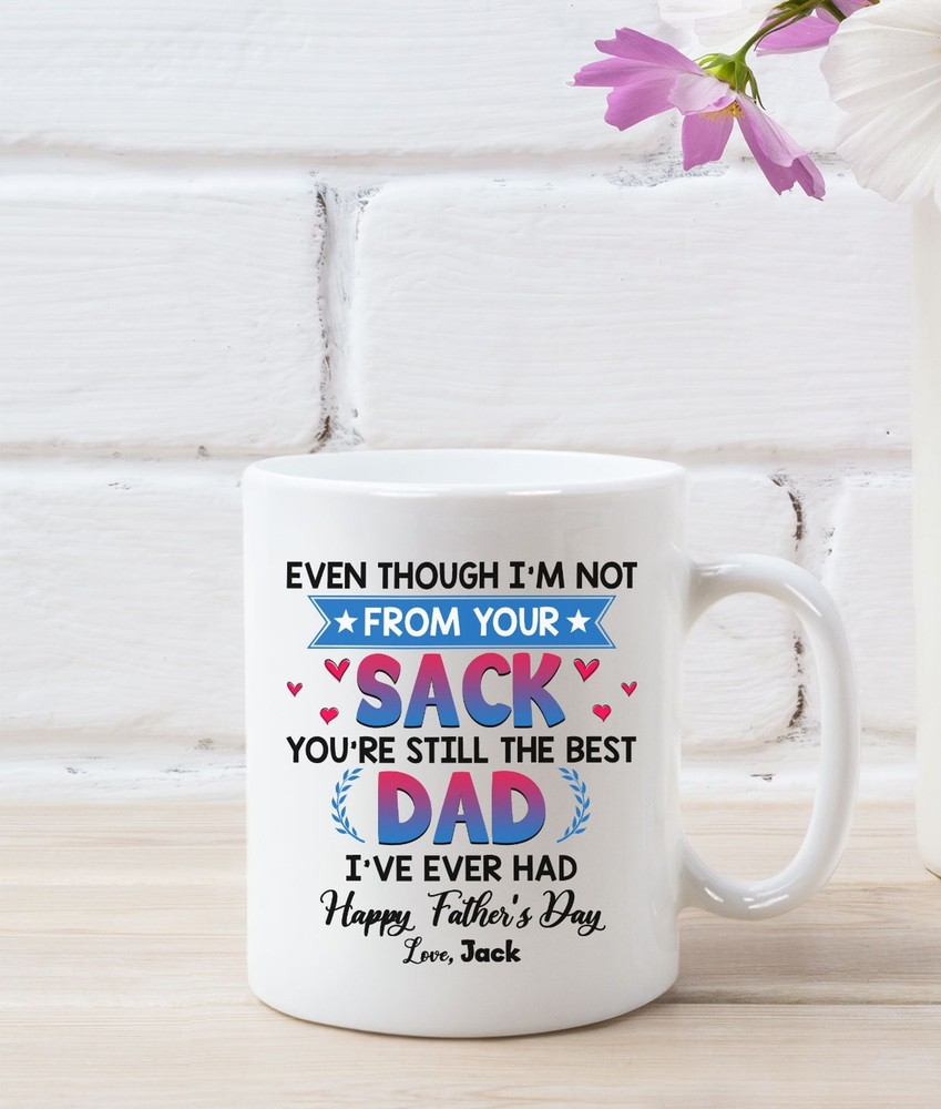 Personalized Best Dad Ever Mug Step Fathers Day Gift Thankful Gift For Bonus Dad