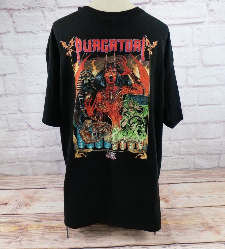 Vintage Purgatori Tee reprinted black t-shirt  QT2928