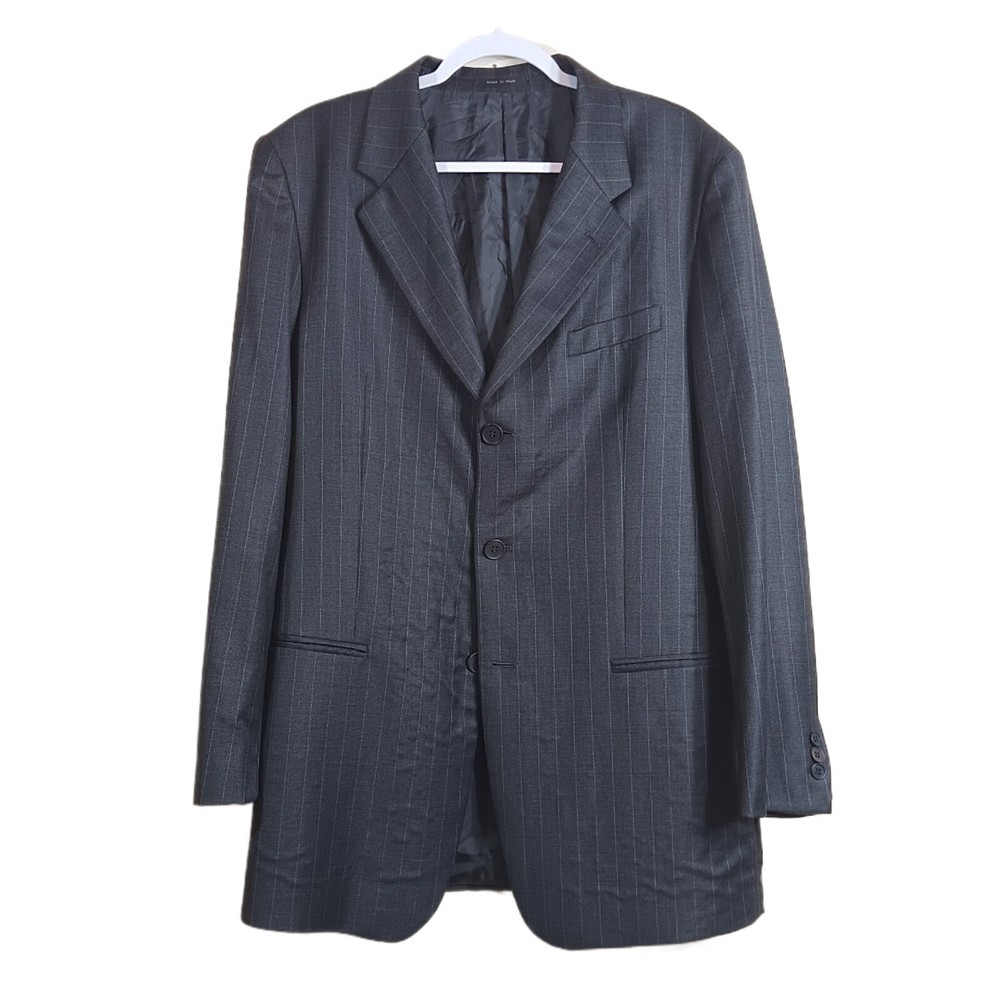 Emporio Armani Gray Pinstripe Wool Blazer Mens XXL US44 Sport Jacket