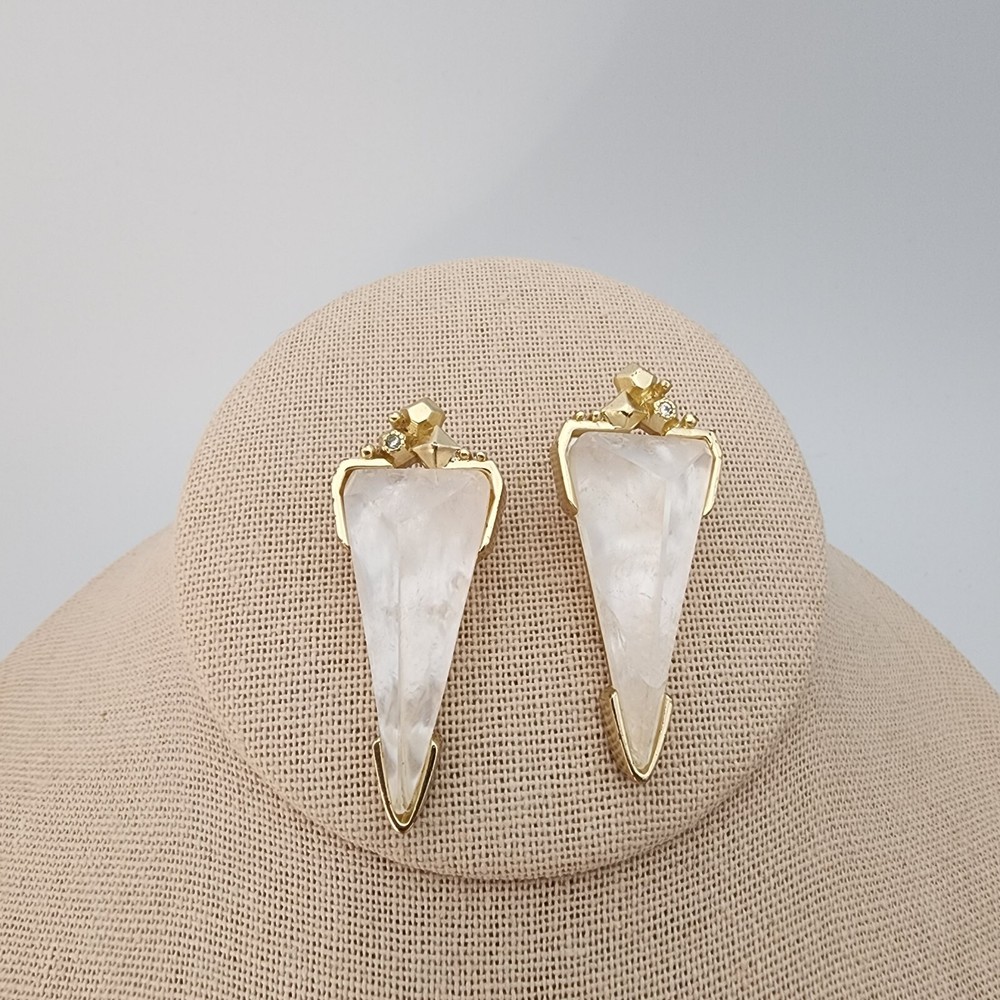 Kendra Scott Crystal Geometric Pyramid Stud Earrings Statement Design