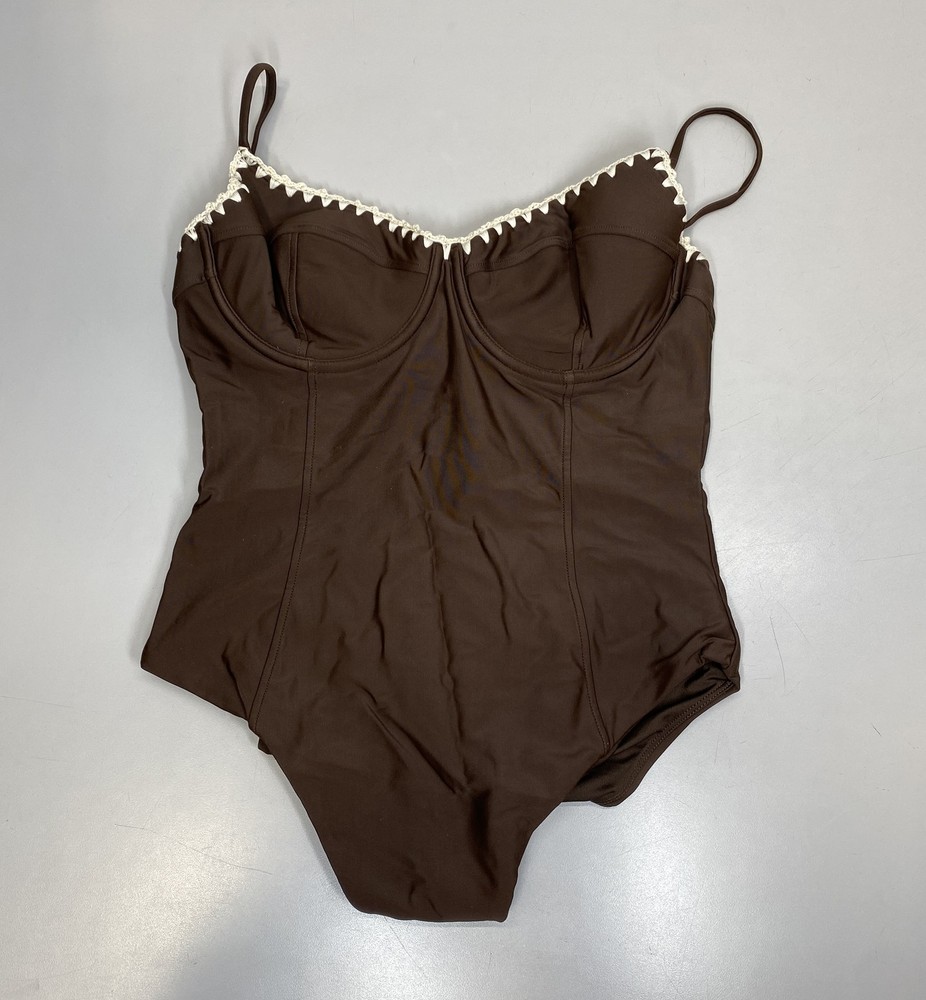 Ramy Brook Womens Addisyn One Piece Swimsuit Burgundy Size L Classy and Cute