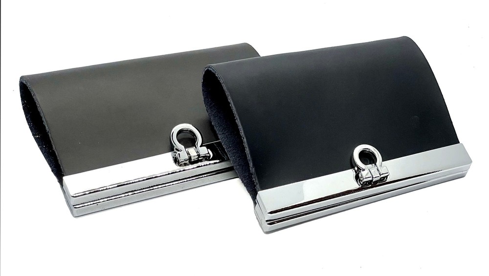 Vintage Leather Key Wallet Keychain Bill Holder Black or Brown