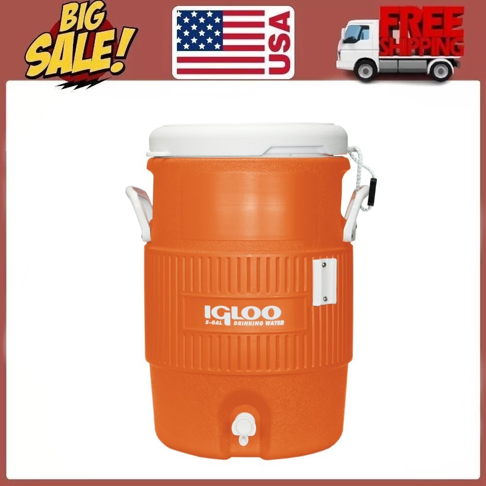 Igloo 5 Gallon Heavy-Duty Beverage Cooler, Orange