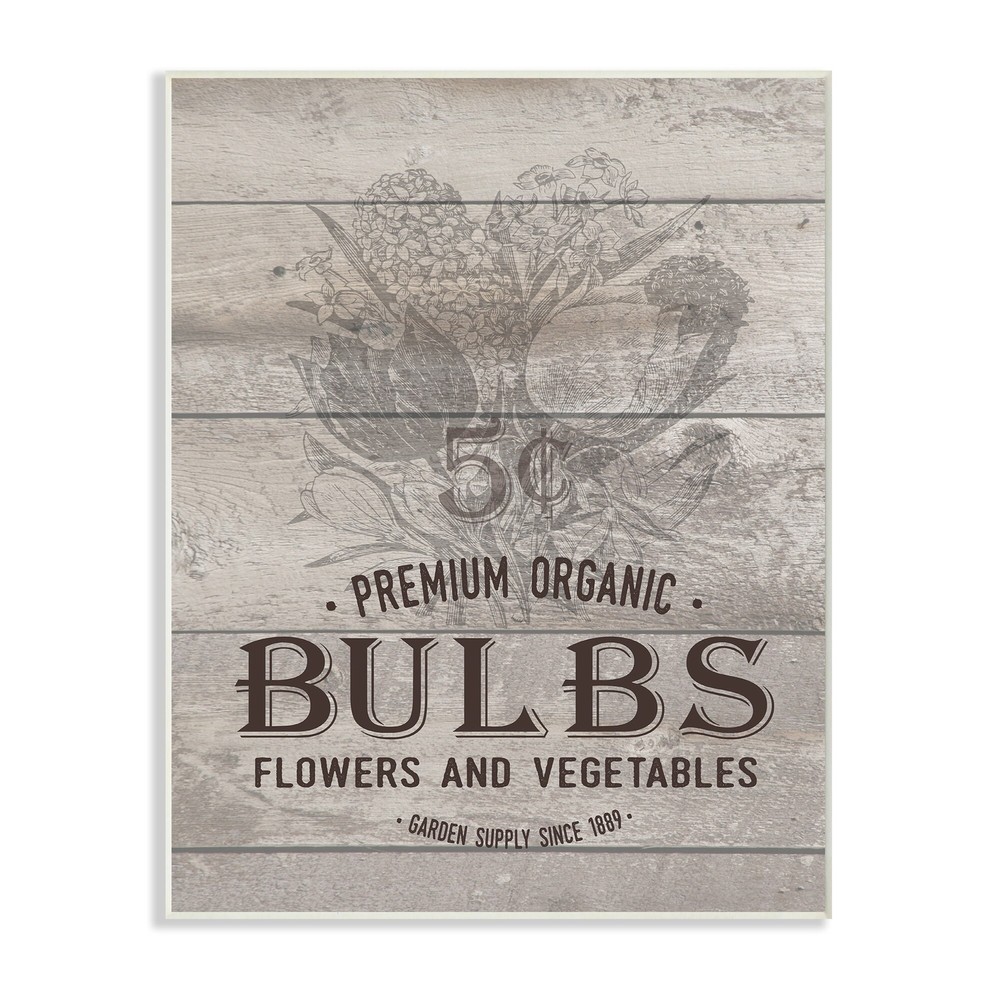 Stupell Premium Bulbs Vintage Sign Wall Plaque Art  10 x 15