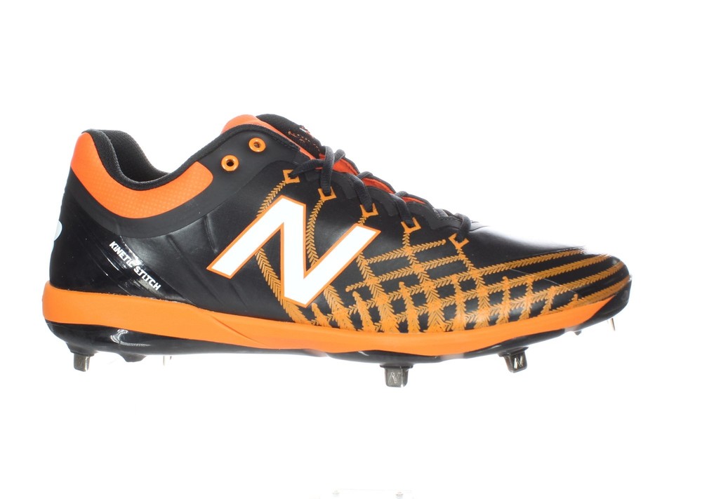 New Balance Mens L4040bo5 Black/Orange Baseball Cleats Size 16 (2017180)
