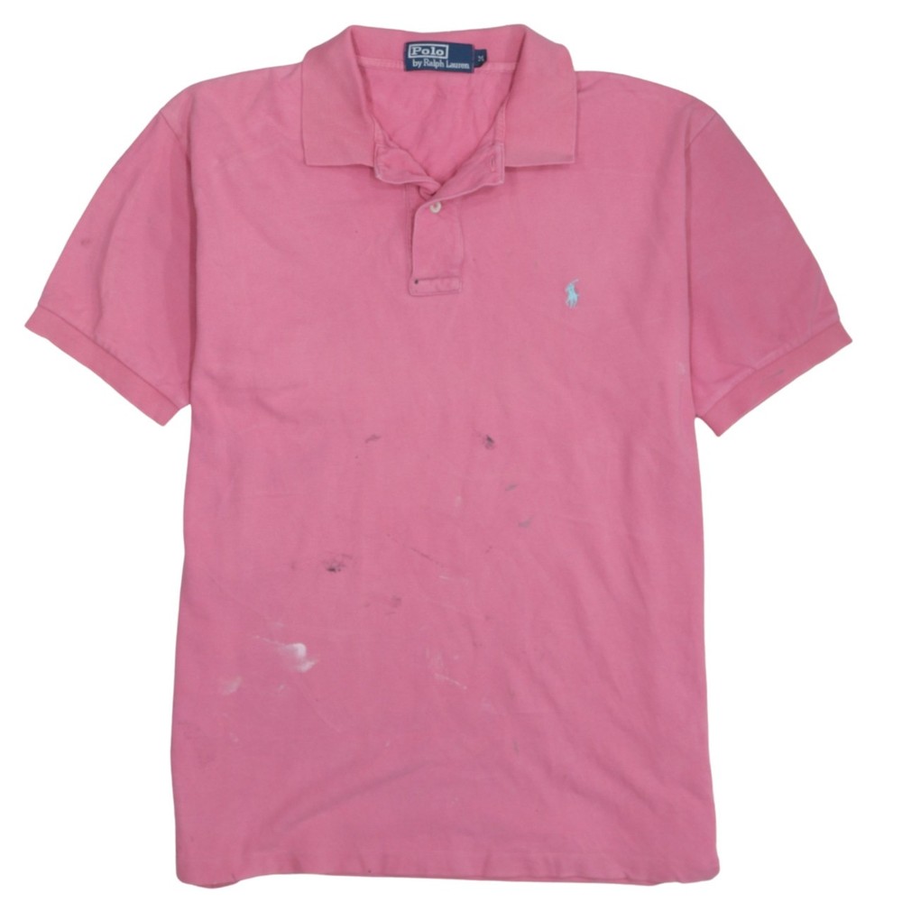 Polo Ralph Lauren Mens Polo Shirt Pink Cotton Knit Relaxed Fit Pony Logo M