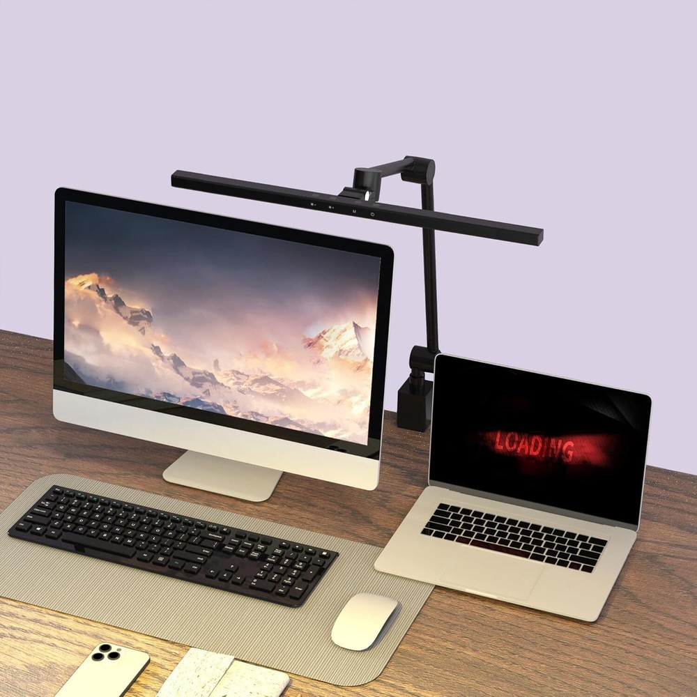 Eye-Caring Desk Light Ultra High... LED Desk Lamp with Clamp Monitor Light Bar
