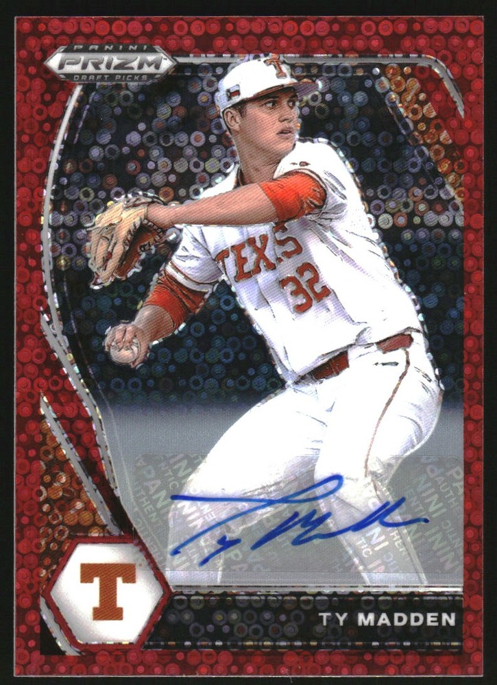2021 Panini Prizm DP Base Autographs Prizms Red Donut Circles #32 Ty Madden/99