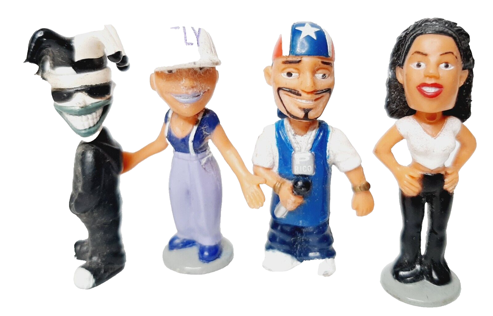 Lil Homies Set of 4 Bobbleheads Series #1 Jokawild, P-Rico, Fly Girl, Boricua