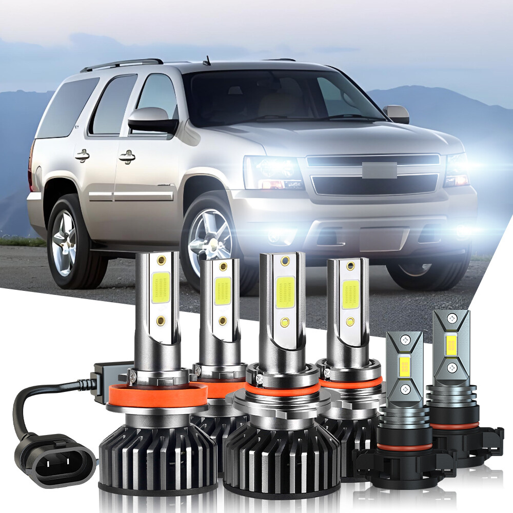For Chevy Tahoe 2007 2008-2014 6500K Combo LED Headlights Bulbs +Fog Light