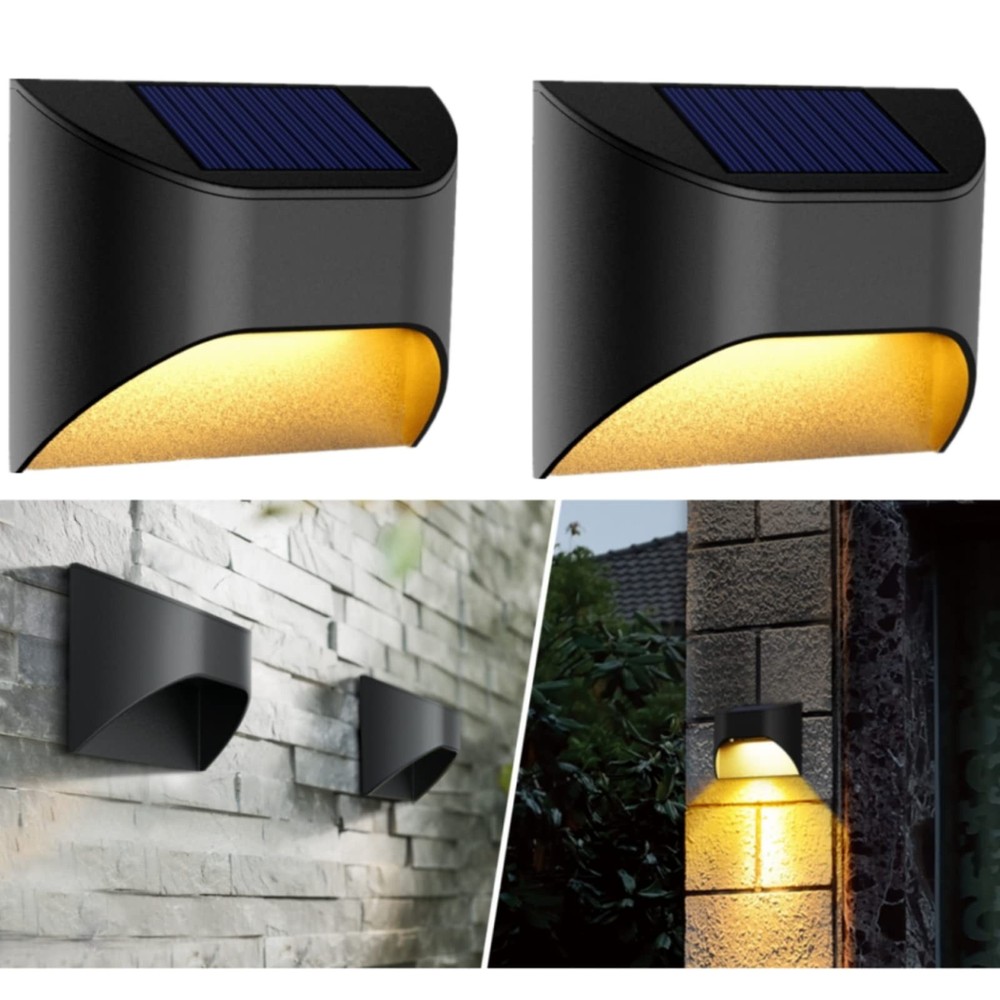 VWCYL+ Solar Fence Lights -Deck & Step & Stair Lights - Warm White/Daylight/C...