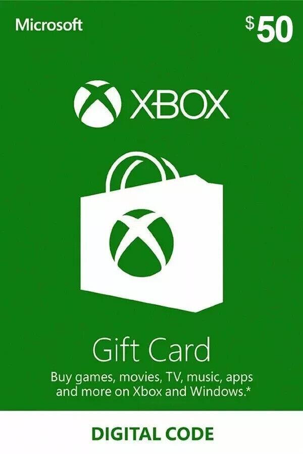 Xbox Live $50 USD Gift Card - US Microsoft Digital Code