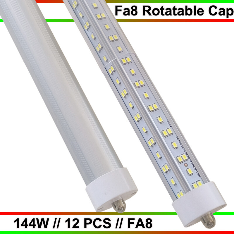 T8 8FT Led Tube Light Bulbs FA8 Single Pin 144W 8FOOT Led Shop Lights 12PC
