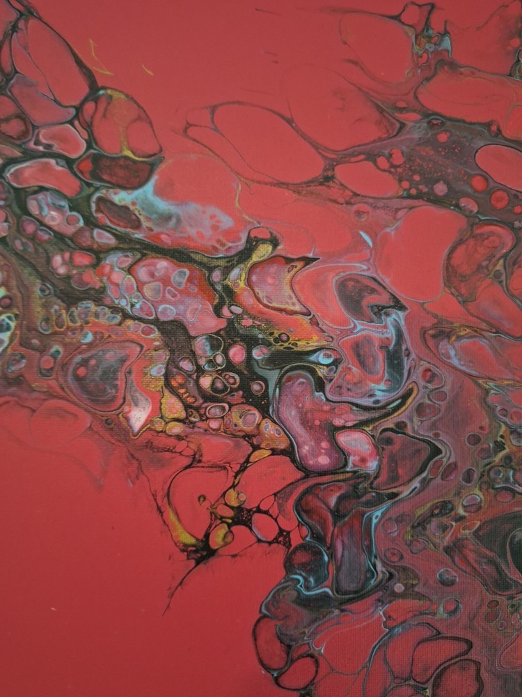 Original Acrylic Pour Painting Abstract Art signed canvas