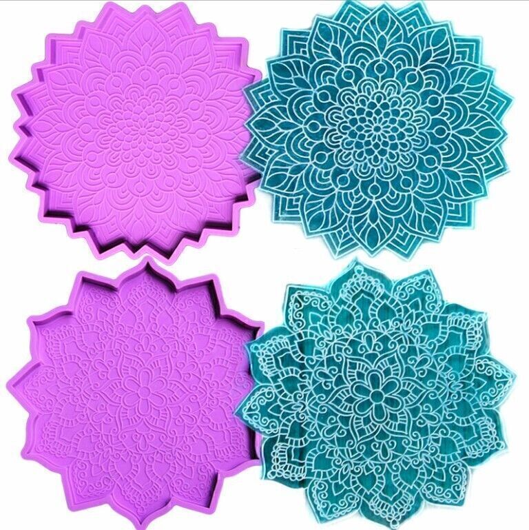 Silicone Flower Coaster Mold Set for Resin Casting DIY Craft Epoxy