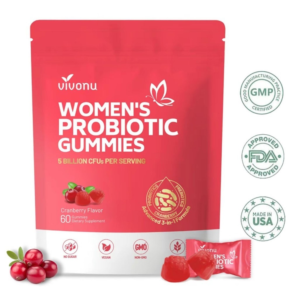 Cranberry Probiotic Gummies - 60/pack, for Body Odor, Women's Health & Balance