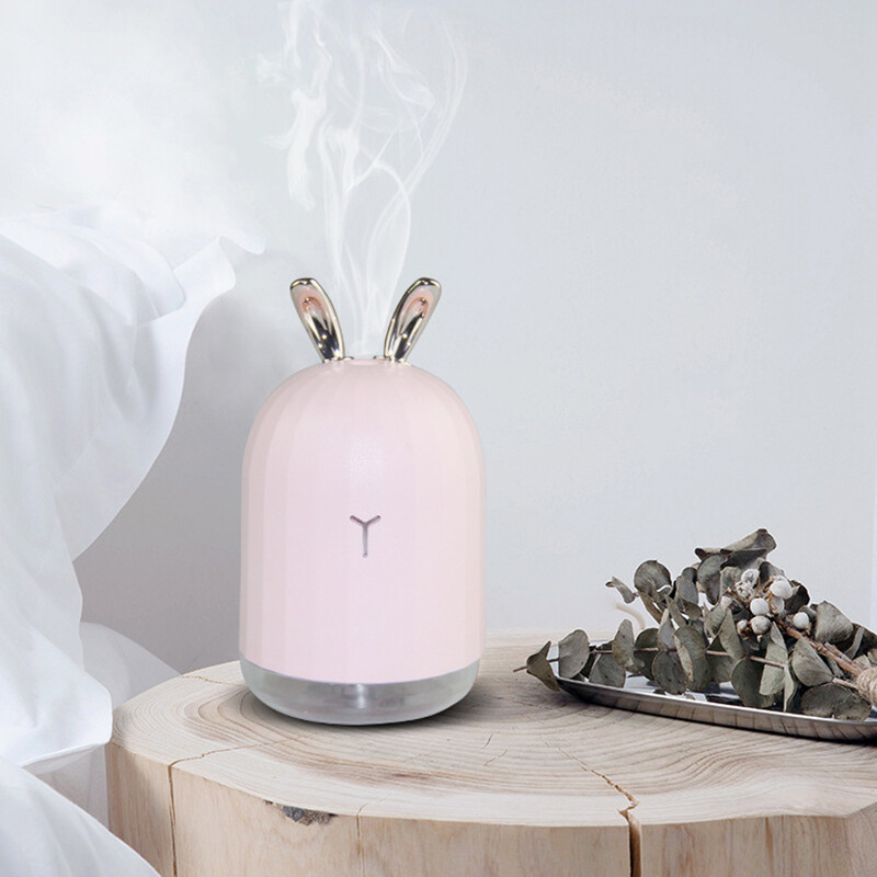220ML Ultrasonic Bathroom Air Humidifier with Aroma Essential Oil Diffuser