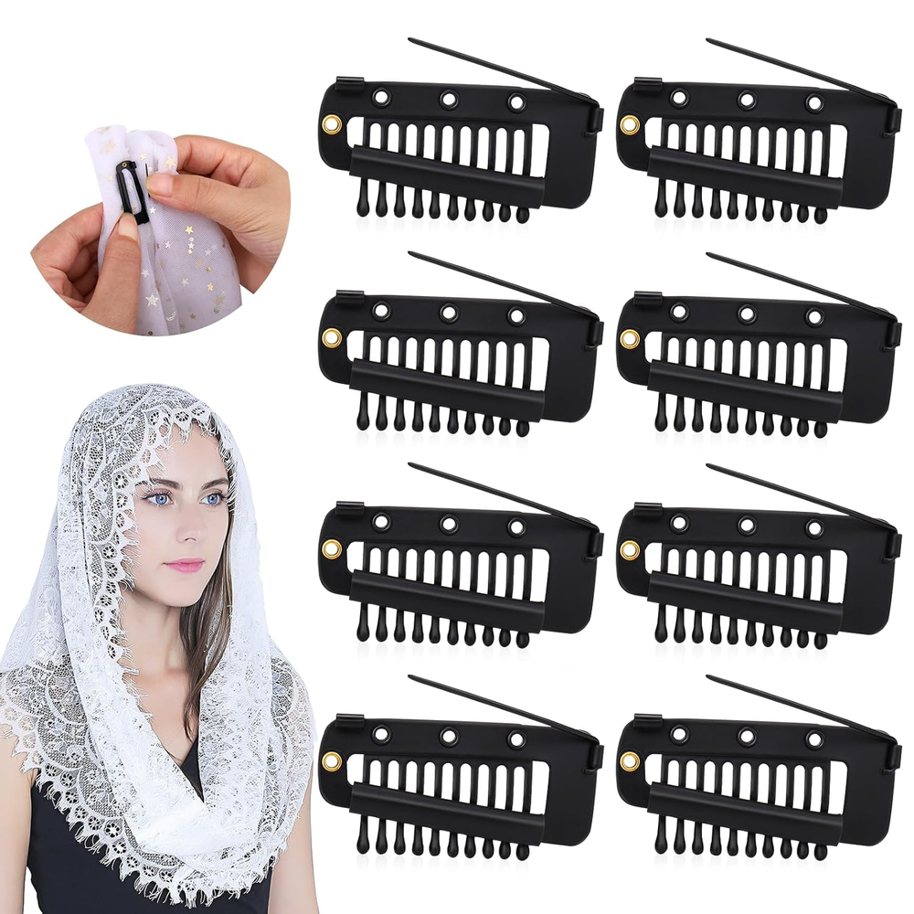 Chunni Clips with Safety Pins 8 PCS Strong Dupatta Grip Setting Clips Indian