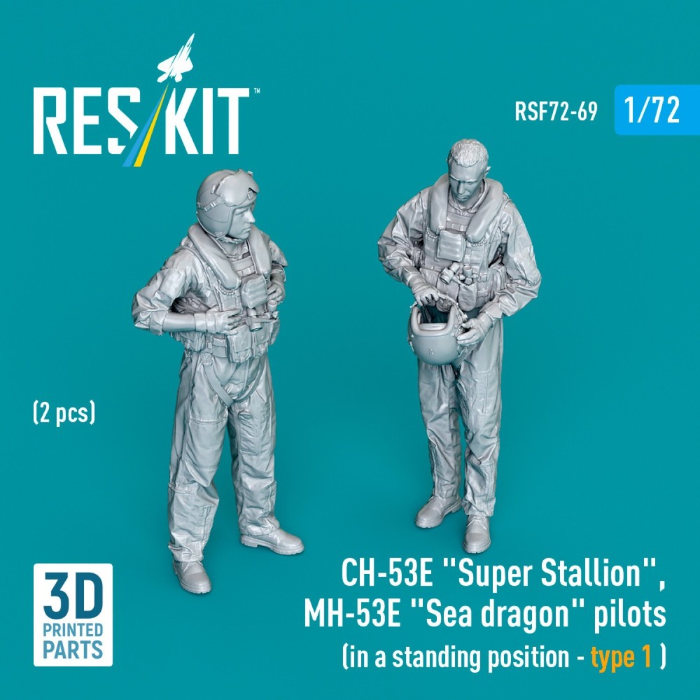 CH-53E Super Stallion and MH-53E Sea Dragon Pilot Figures 2pcs 1:72 Scale RSF72-0069