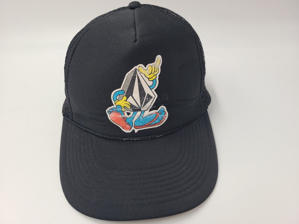 Volcom Stone Dancing Mesh Trucker Snapback Hat Cap Surf Sandals Men Women Black