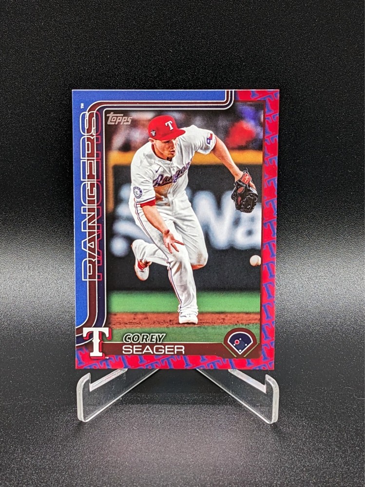 2025 Topps Series 1 COREY SEAGER Team Color Logo Border -TEXAS RANGERS- #281