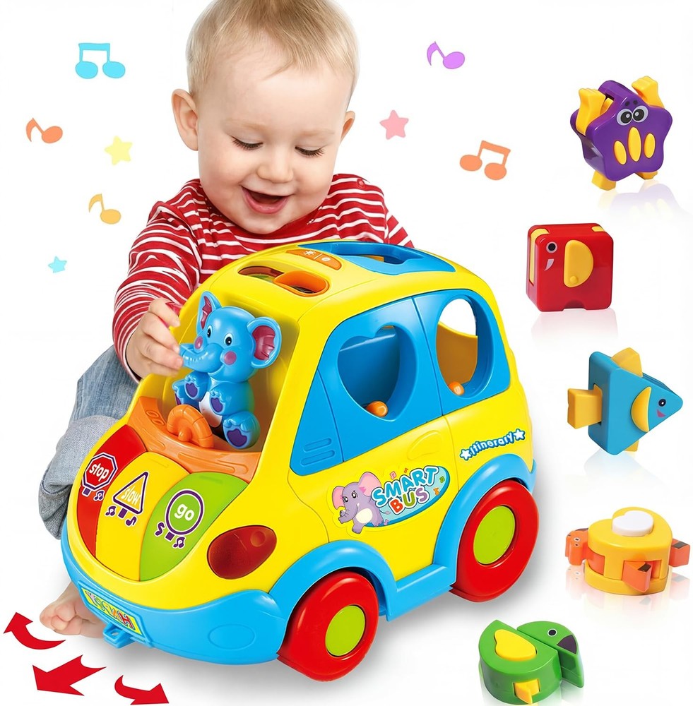 Baby Toys for 1 Year Old Boy Girl Gift Musical Bus Baby Toys 6-12-18 Months T...