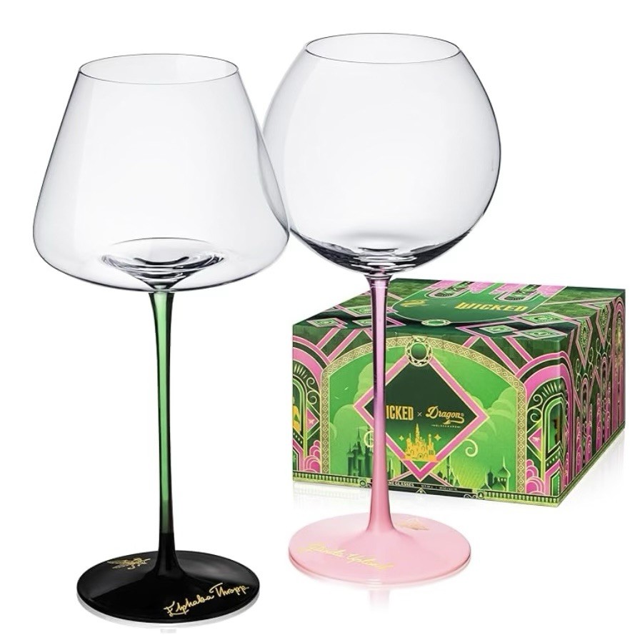 NIB Dragon Glassware X Wicked Set Of 2 Wine Glasses | Stemware | Limited Edition
