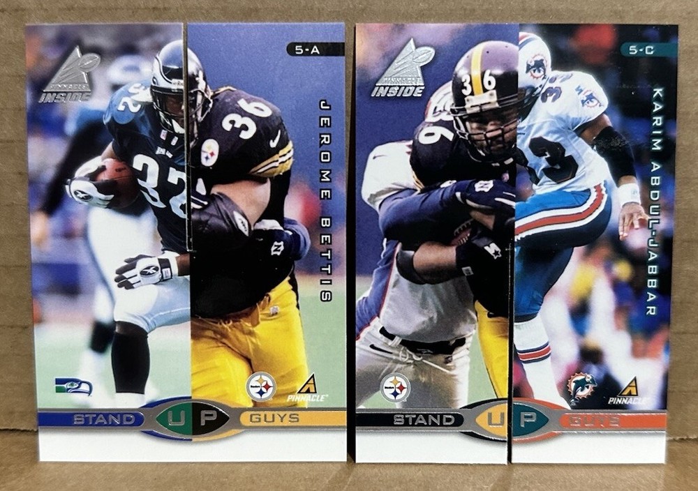 Bettis Martin Watters Abdul-Jabbar 1998 Pinnacle Stand Up Guys Promo #5AB+#5CD