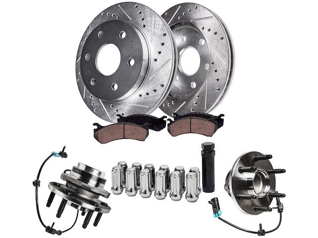 For Silverado 1500 Brake Pad and Rotor and Wheel Hub Kit Detroit Axle 41129VYRW
