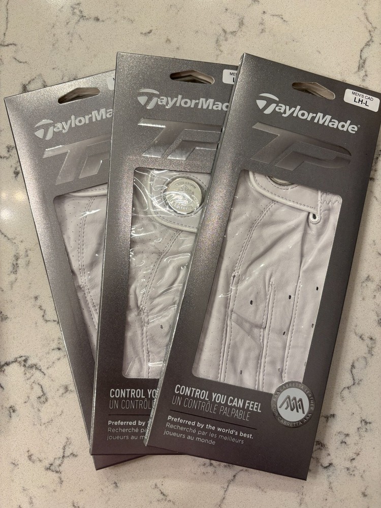 3 NEW TAYLORMADE TP GOLF GLOVES - MEN'S CADET LARGE (WORN ON YOUR LH)