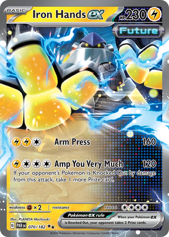 🔥 Iron Hands ex Double Rare Holo 70/182 Paradox Rift Pokémon TCG Near Mint 🔥