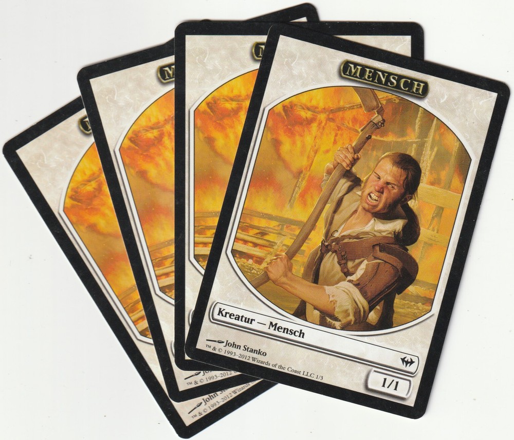 ✪ 4 MAGIC The Gathering HUMAN White Token Creature MTG PLAYSET DKA/EN 2012