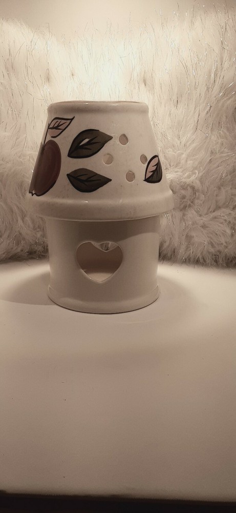 Apple Heart Ceramic Tea Light Candle Lantern Set of 2