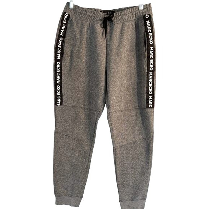 Marc Ecko Jogger Pants Mens Size M Gray Pull On Drawstring Waist Pockets Tapered