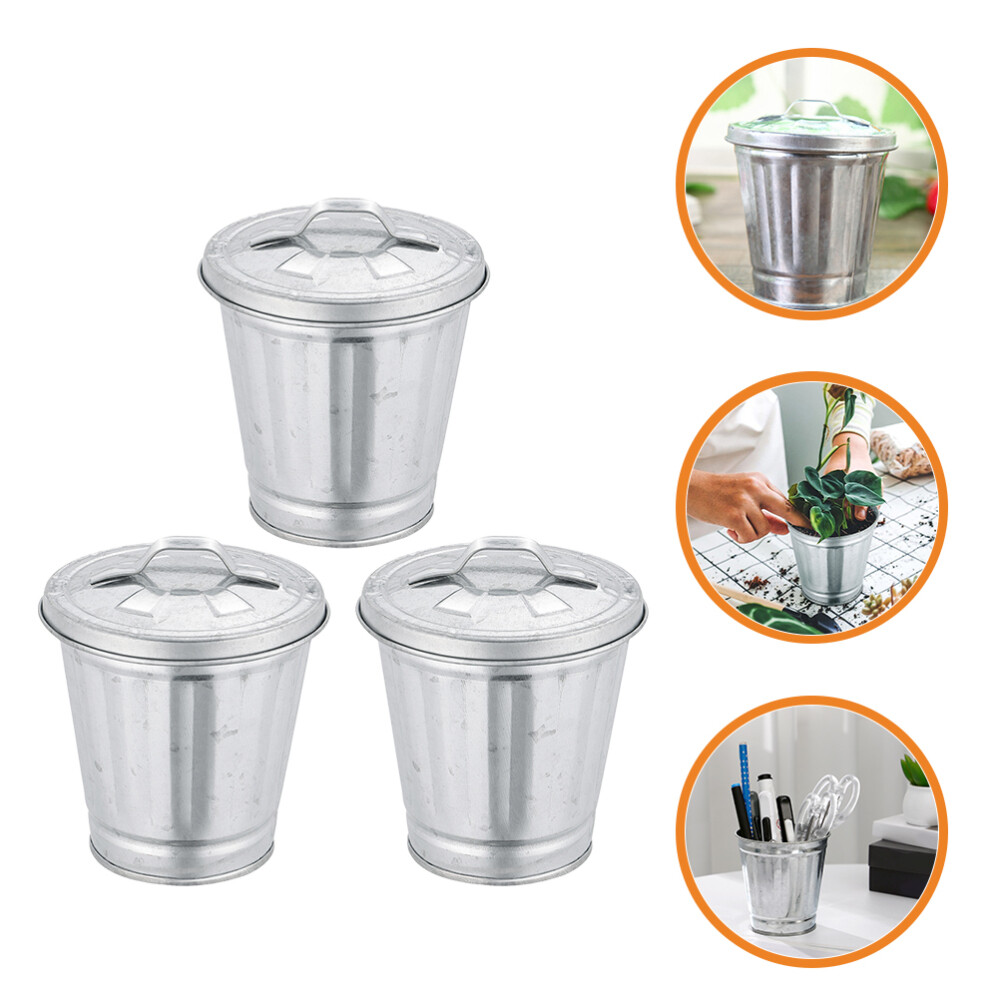 3 Pcs Small Bucket Planter Recycling Bin Kitchen Succulent Wedding Buckets