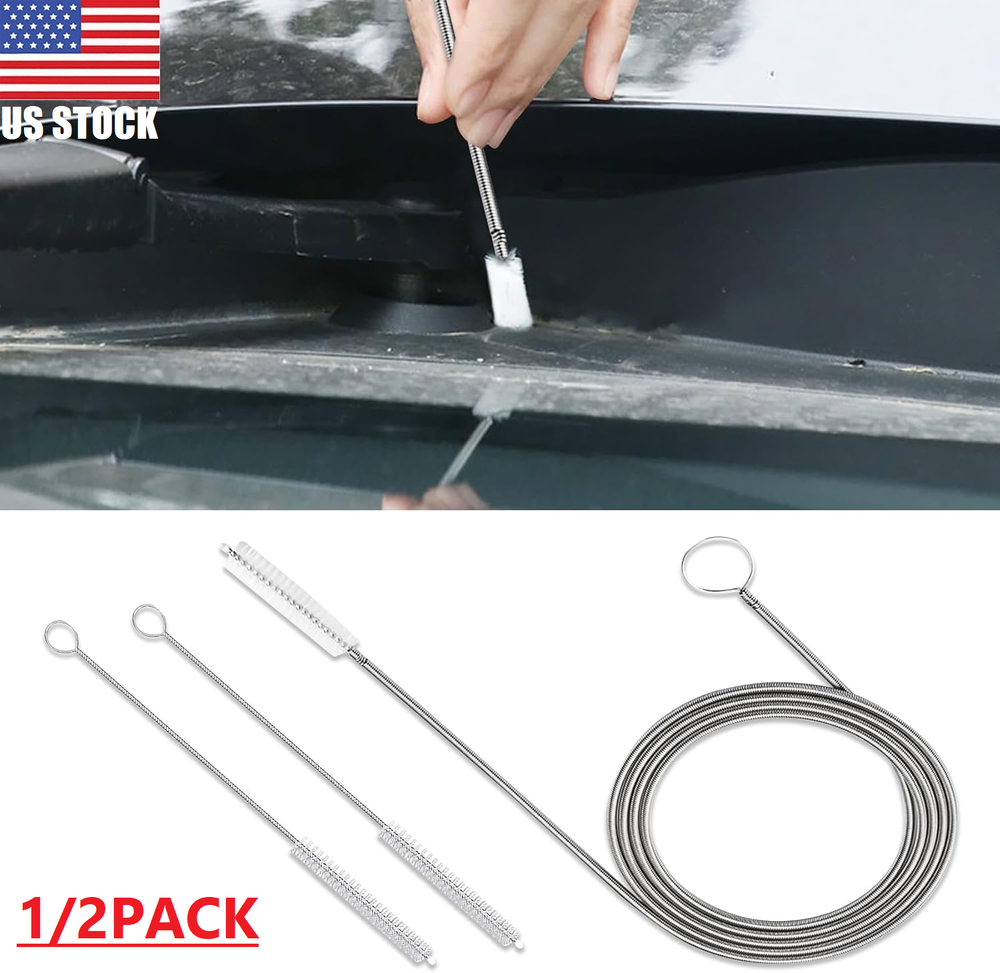 2×150CM Car Drain Dredge Sunroof Cleaning Scrub Brush Flexible Tools Accessories