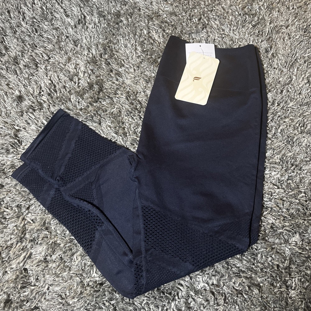NWT Fabletics Mosaic High Waisted 7/8 Leggings Navy Blue Size XL 12-14