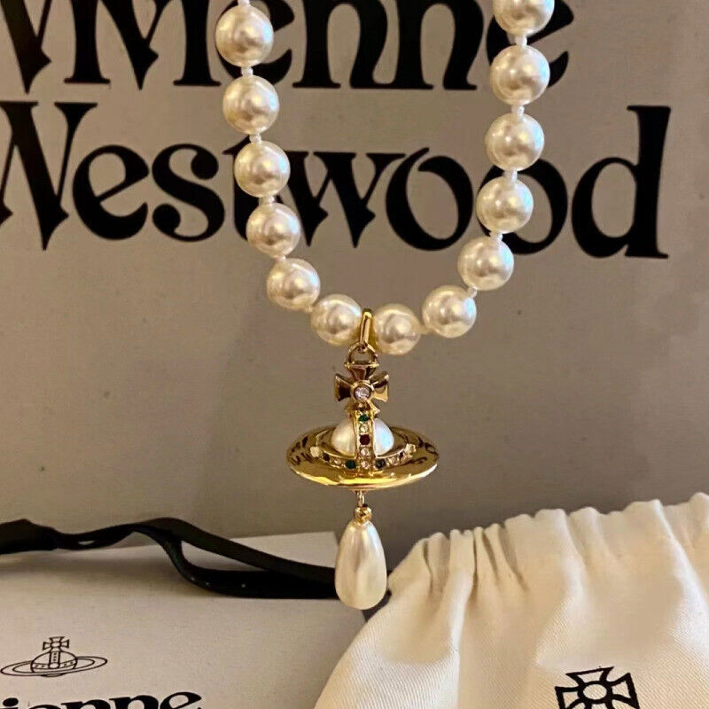 Vivienne Ball Saturn necklace in gift box stylish zodiac jewelry