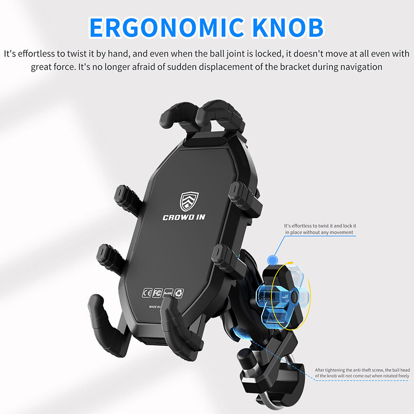 Motorcycle Phone Bracket Commuter Anti-theft Electric Vehicle Bracket Stable