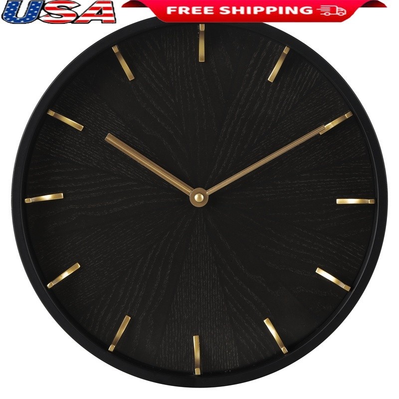 Modern 11.5-Inch Woodgrain Wall Clock with Quartz Movement & Easy Installation