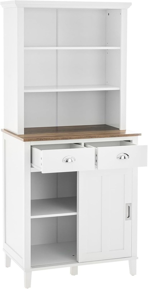 67-Inch Tall Kitchen Pantry Storage Cabinet with Doors and Shelves for Coffee Hutch Organization